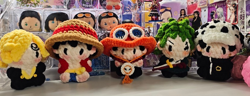 Fluffy One Piece character handmade bag charms