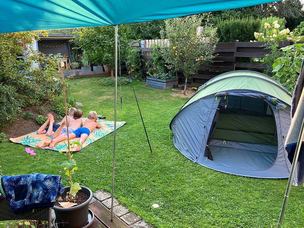 Probecamping im Garten