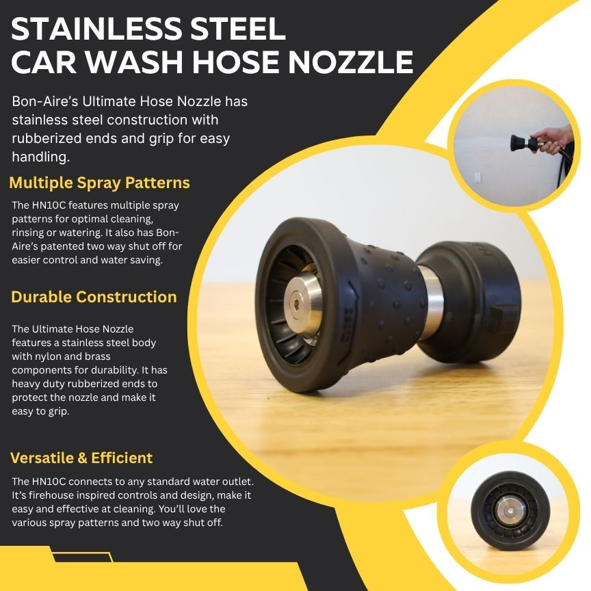 Thumbnail: Bon-Aire Stainless Steel and Rubber Ultimate Hose Nozzle HN10C