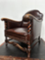Victorian Oak Library,chairs brown leather, patina, barley twist, reading chairs, antique chairs, retail store, on line sales