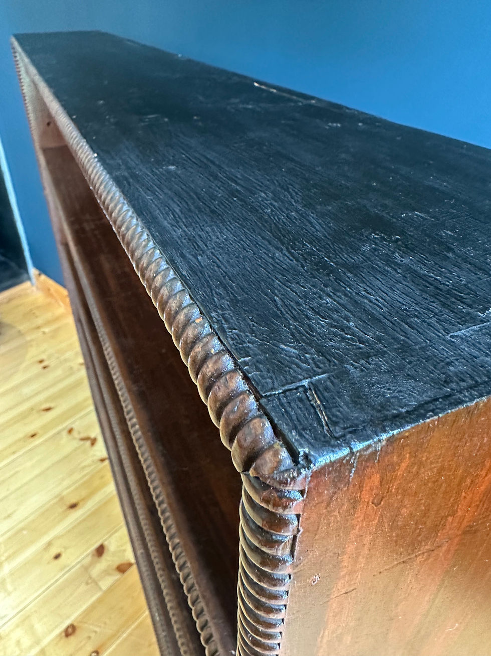 Thumbnail: mahogany frame Waring & Gillow bookcase, fully adjustable shelf height, cedar shelves, carved mouldings