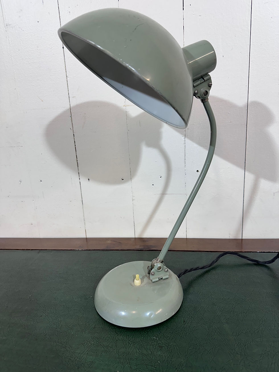 1950's military desk lamp, industrial vibe, military look and feel, adjustable, interiors