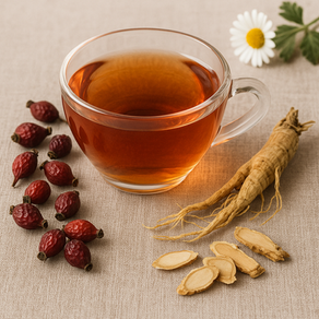 🌹高麗人参とローズヒップのハーブティーで、やさしい毎日を忙しい日々に、小さなご褒美を