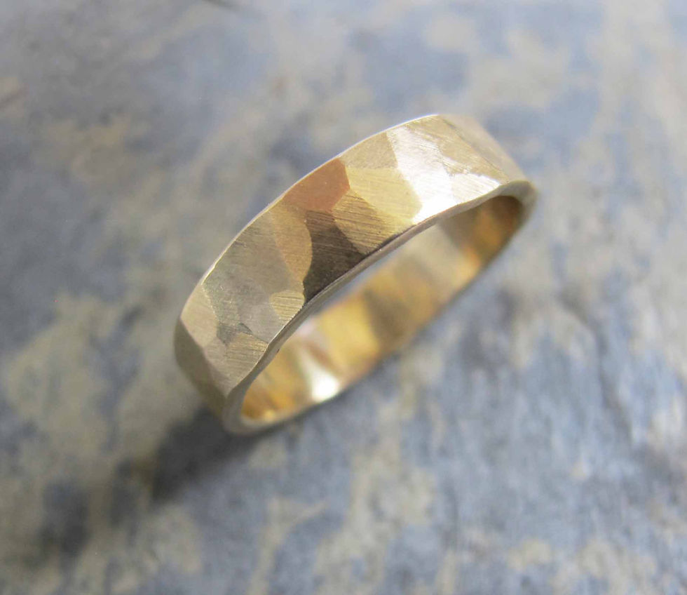 Thumbnail: hammered gold wedding ring
