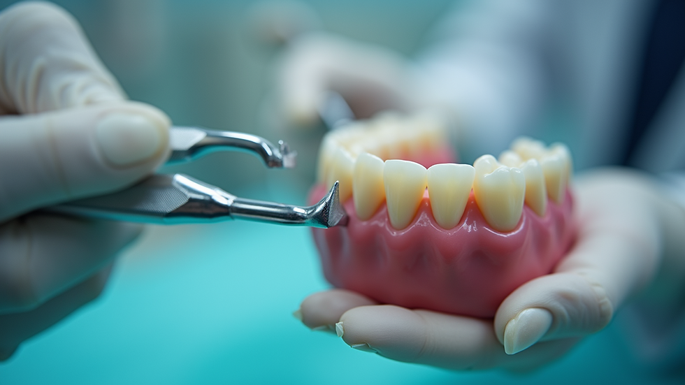 Close-up view of dental tools used for periodontal treatment