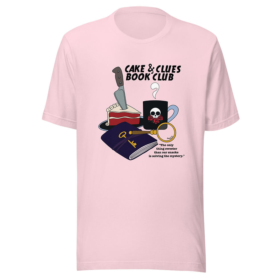 Thumbnail: Cake & Clues Book Club Unisex t-shirt