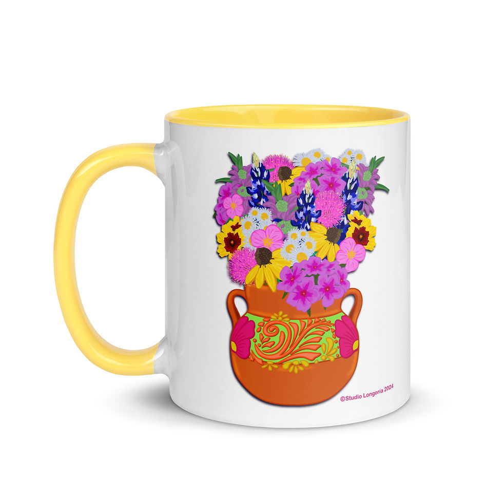 Thumbnail: Olla Full of Texas Wildflowers Mug with Color Inside