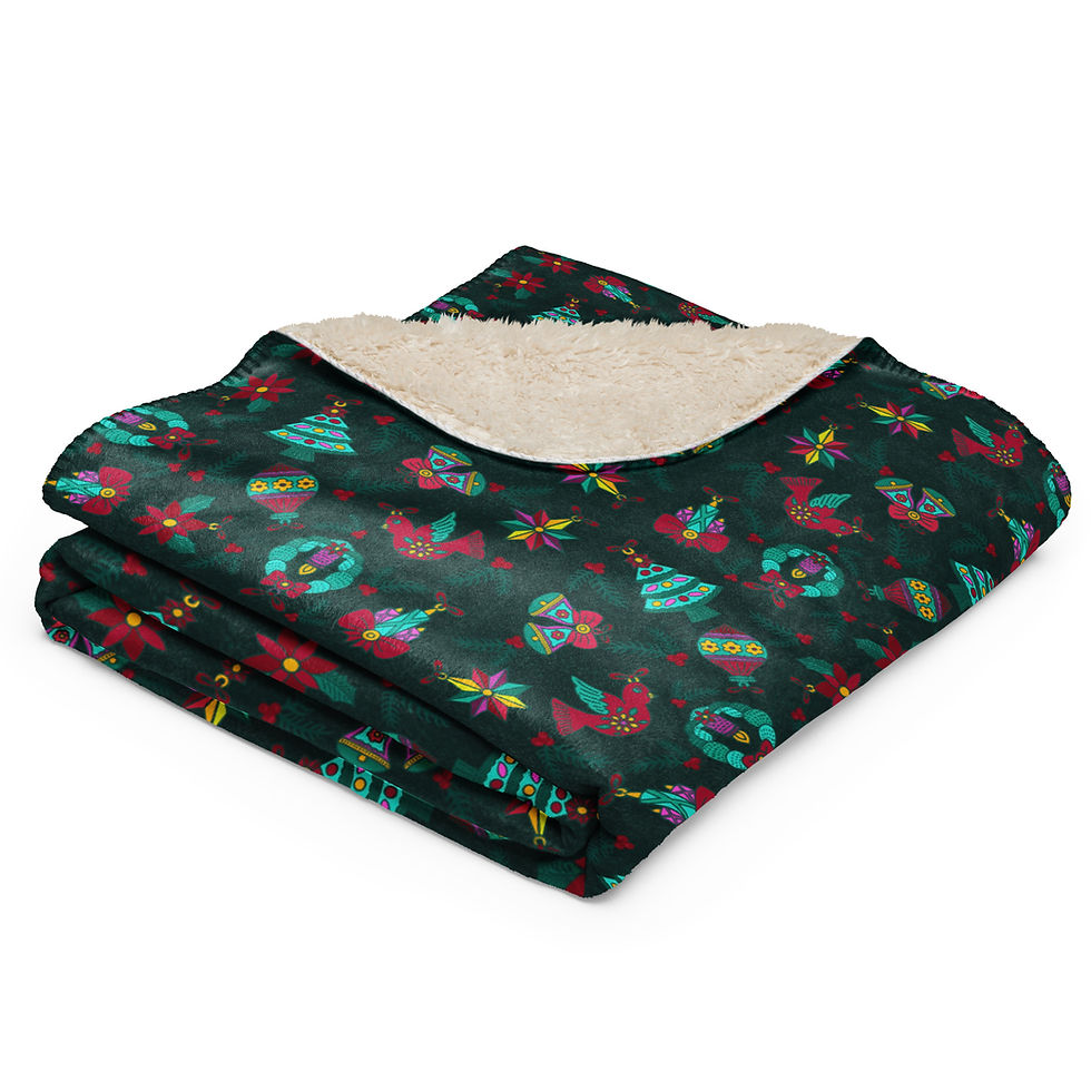 Thumbnail: Christmas Ornaments Sherpa blanket