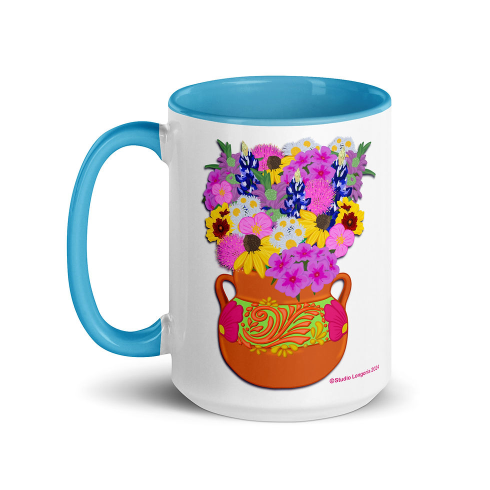 Thumbnail: Olla Full of Texas Wildflowers Mug with Color Inside