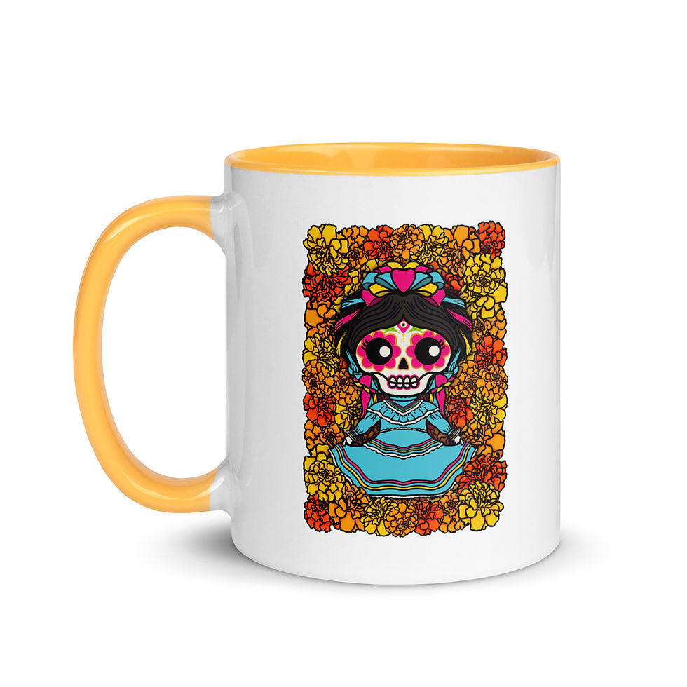 Thumbnail: Folkorico Catrina Mug with Color Inside