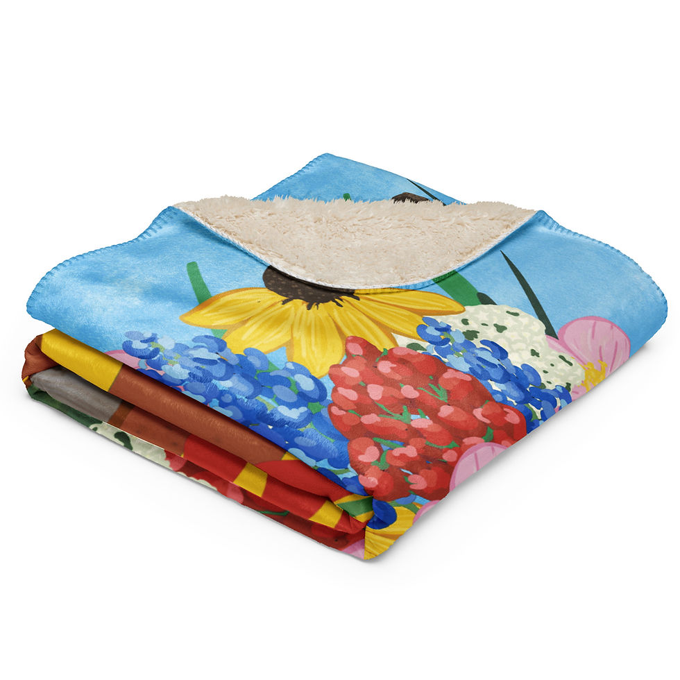 Thumbnail: Jarrito Full of Texas Wildflowers Sherpa blanket