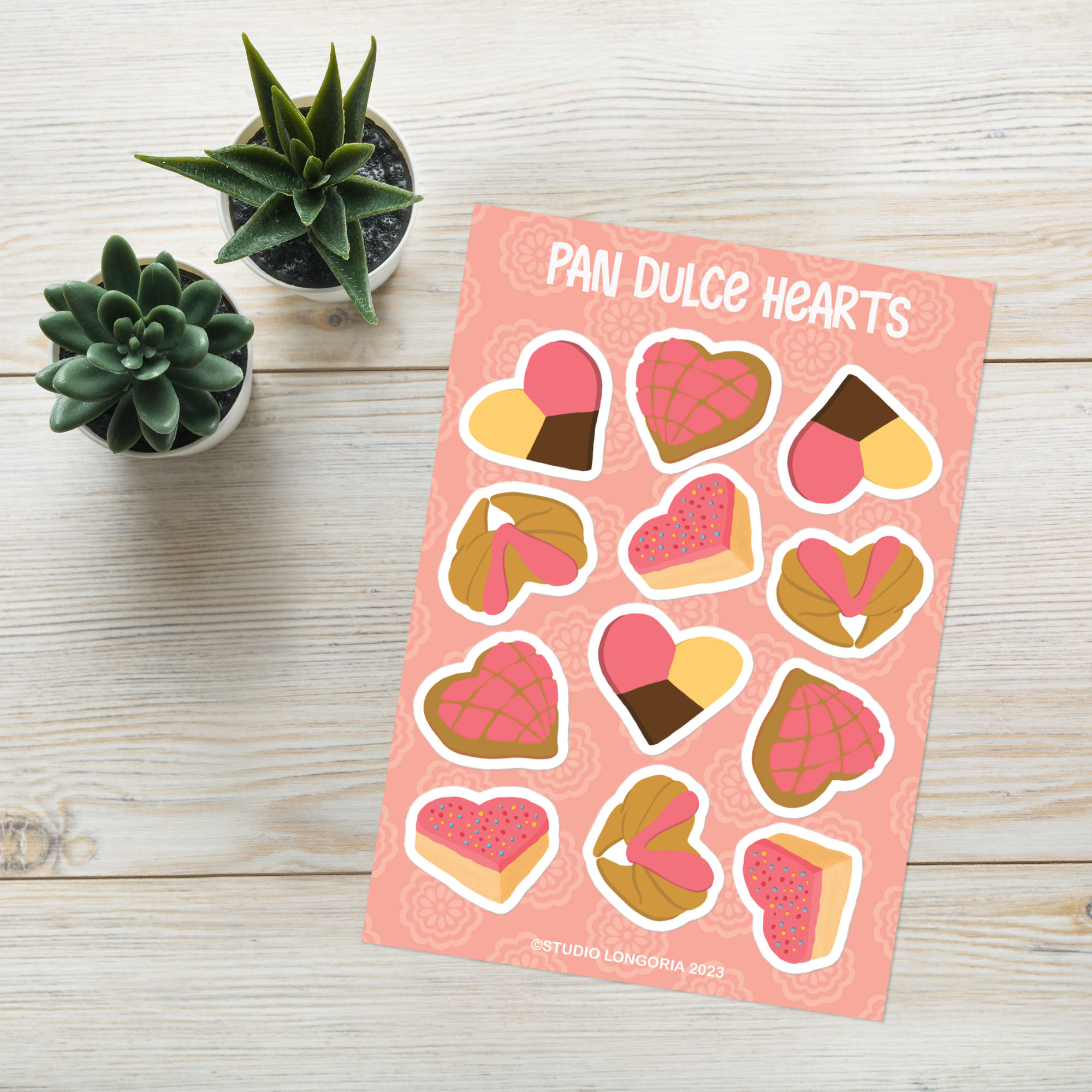 Pan Dulce Hearts Sticker sheet