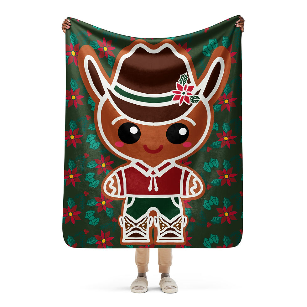 Thumbnail: Gingerbread Boy Sherpa blanket