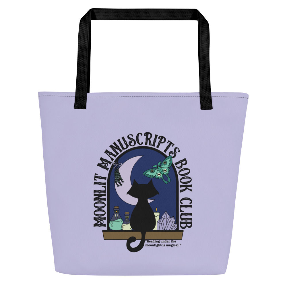Moonlit Manuscripts Book Club All-Over Print Large Tote Bag