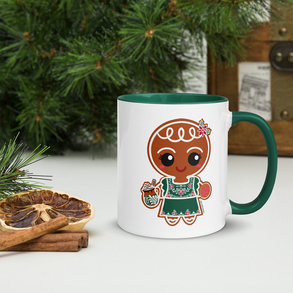 Thumbnail: Gingerbread Cafecito y Concha Mug with Color Inside
