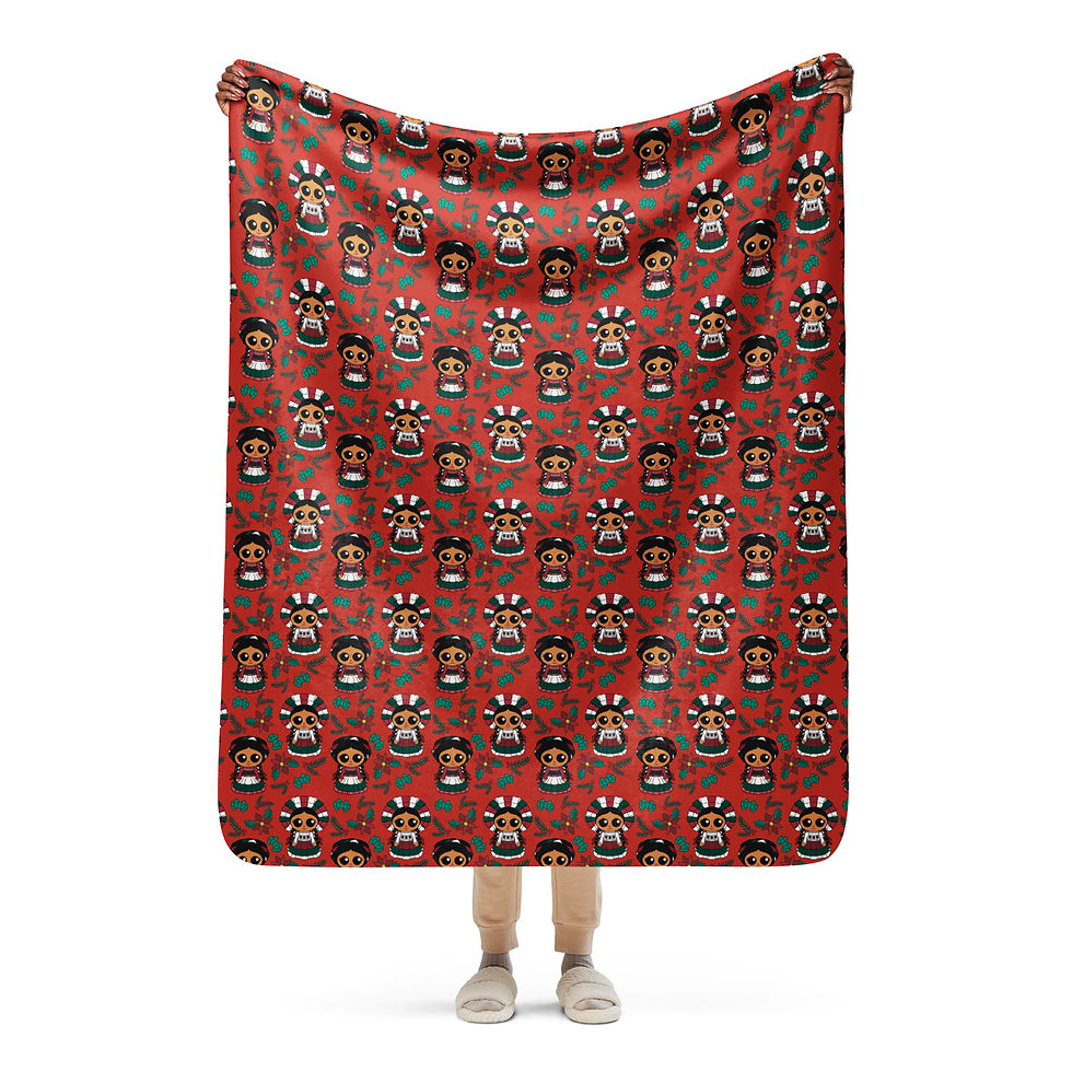 Thumbnail: Christmas Munecas Sherpa blanket
