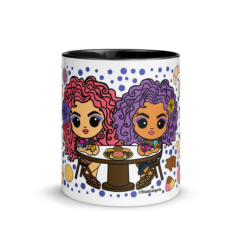 Thumbnail: Comadres y Cafecito Mug with Color Inside