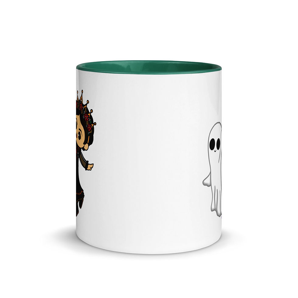 Thumbnail: La Brujita and Ghosty Frolic Mug with Color Inside