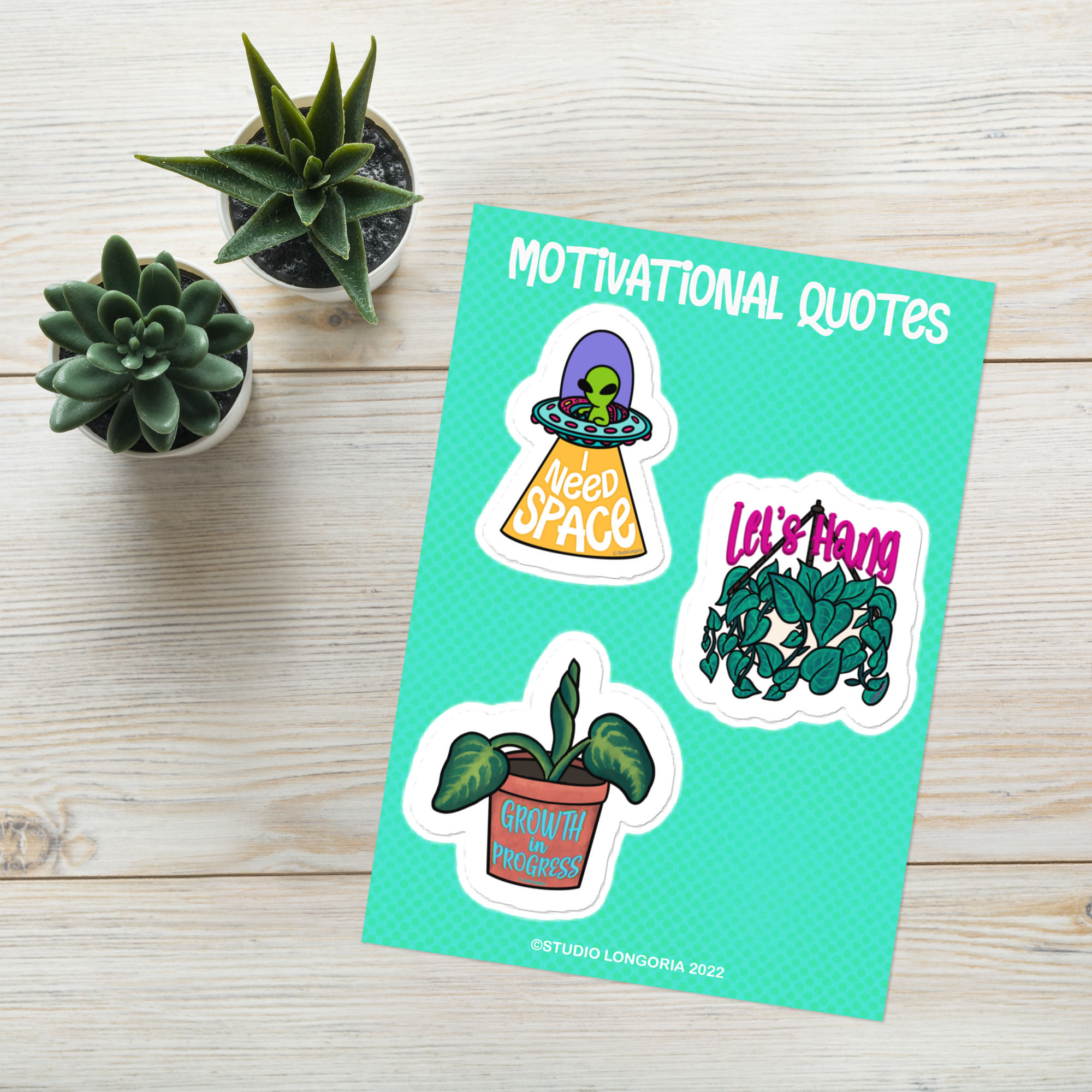 Motivational Quotes green Sticker sheet