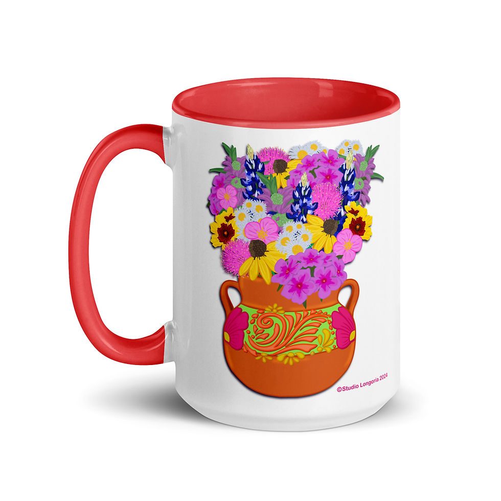 Thumbnail: Olla Full of Texas Wildflowers Mug with Color Inside
