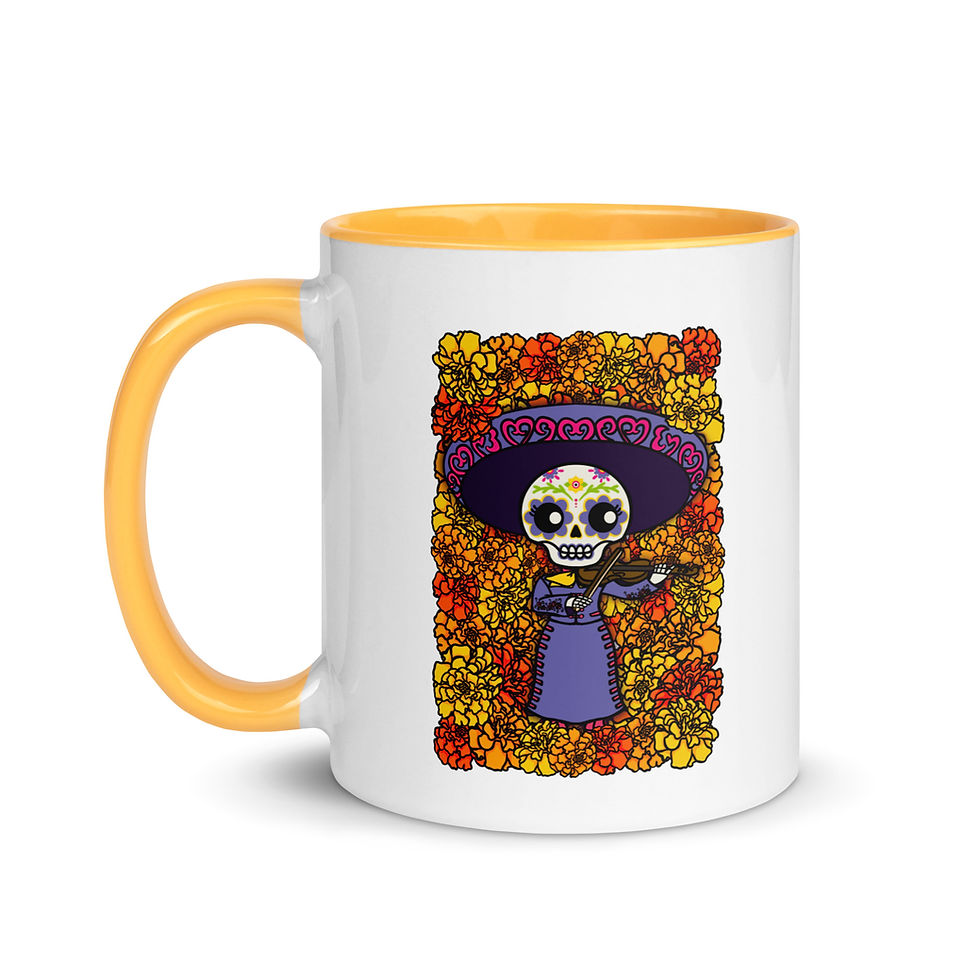 Thumbnail: Mariachi Catrina Mug with Color Inside