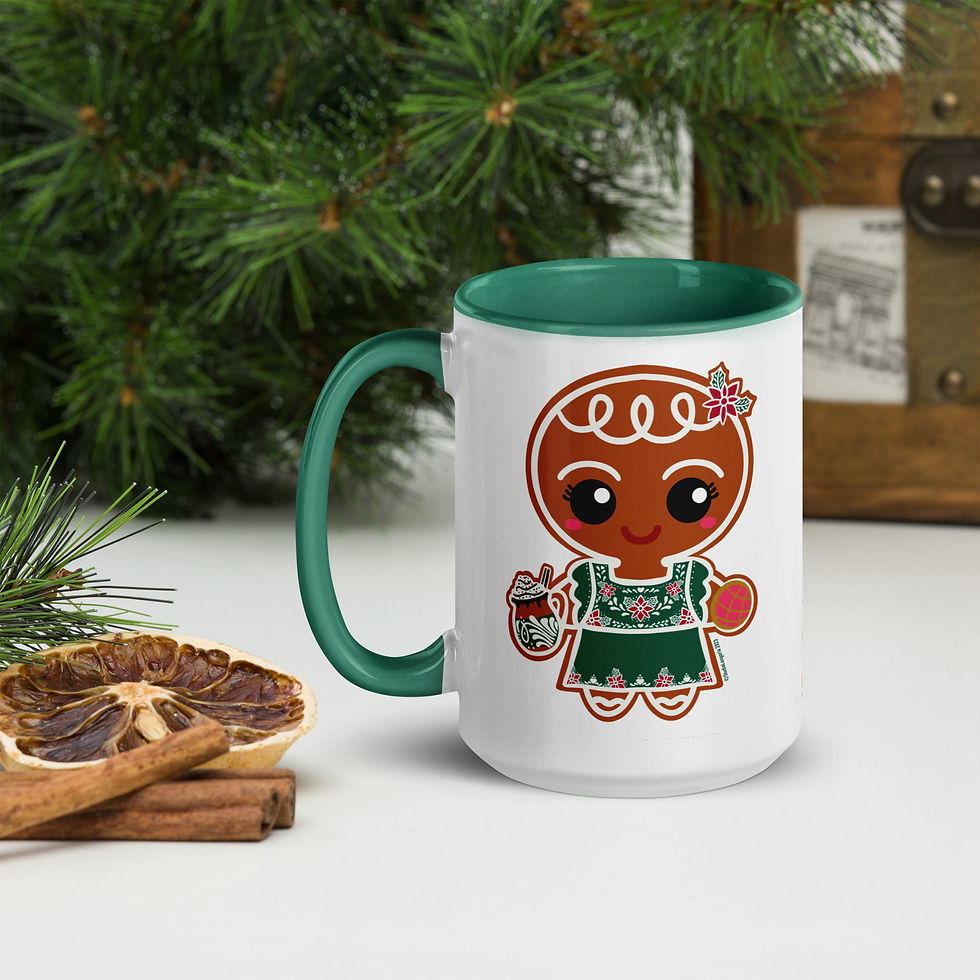 Thumbnail: Gingerbread Cafecito y Concha Mug with Color Inside