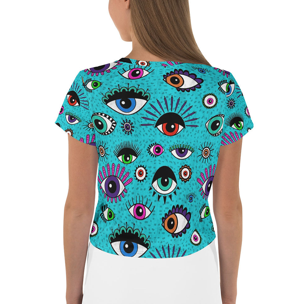 Thumbnail: Mal de Ojo All-Over Print Crop Tee