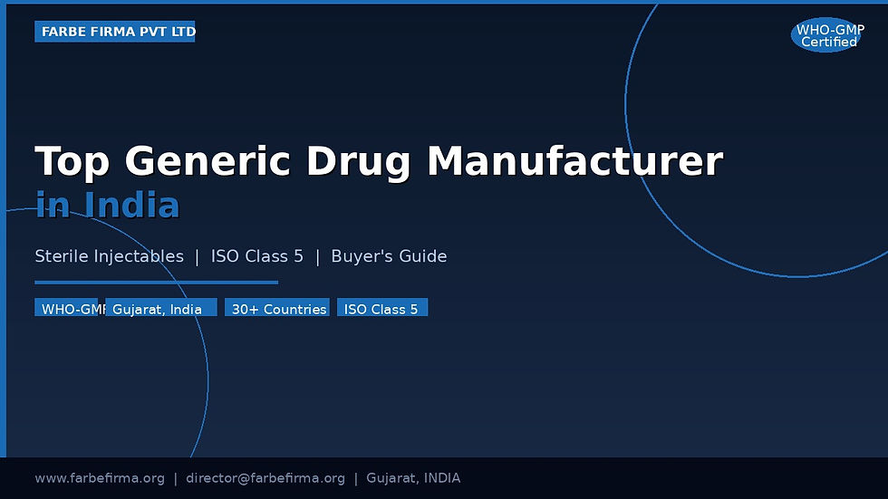 Top Generic Drug Manufacturer in India: A Buyer's Guide to Sterile Injectables