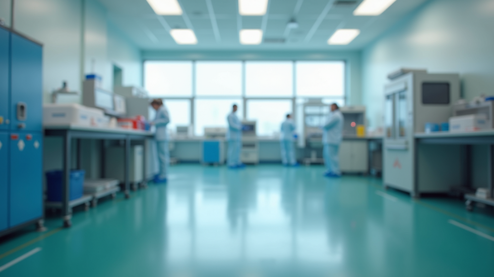 Eye-level view of a clean room for pharmaceutical manufacturing