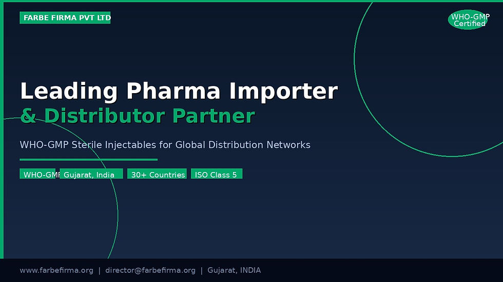 Leading Pharma Importer & Distributor — Manufacturer-Backed Global Supply