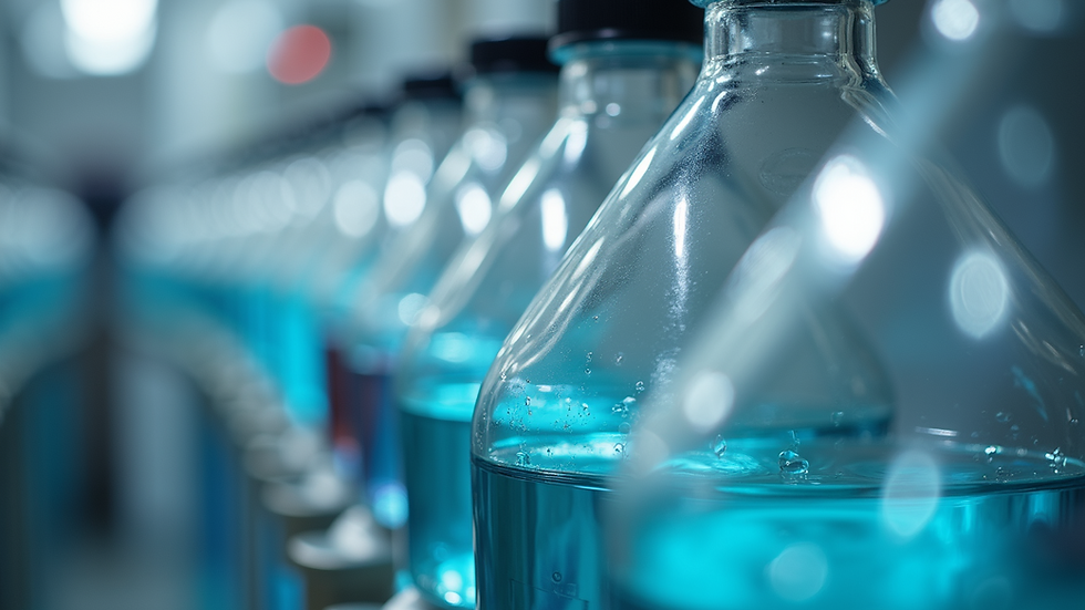 Close-up view of bioreactors used in biopharmaceutical production
