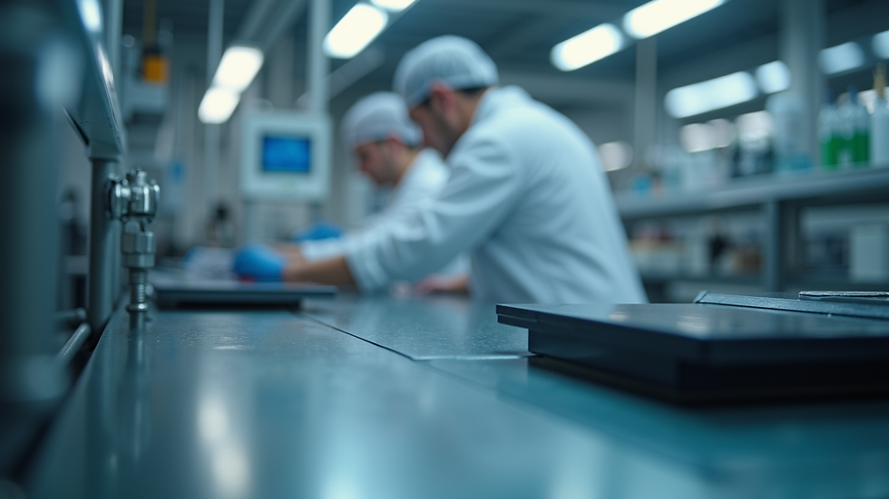 Close-up view of a continuous manufacturing setup in a lab
