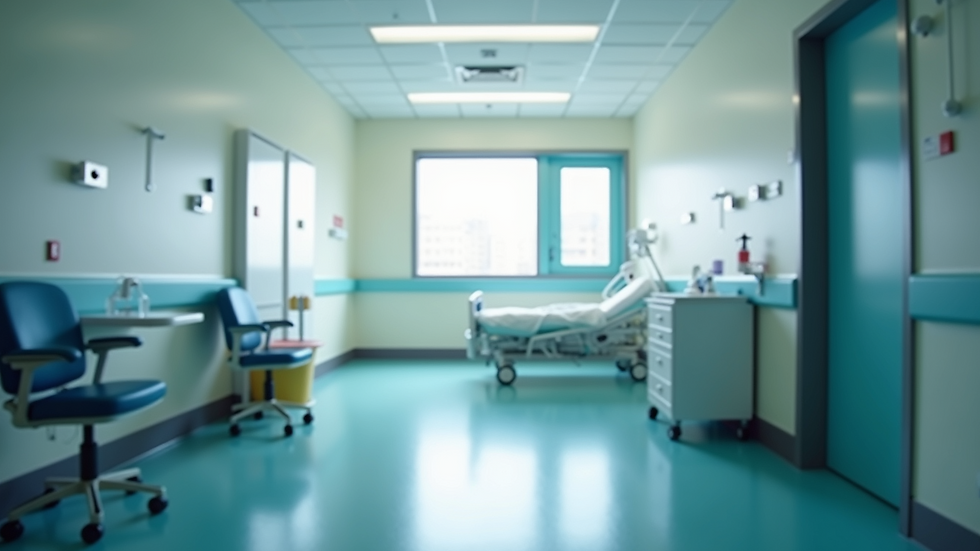 High angle view of a serene hospital room designed for patient recovery
