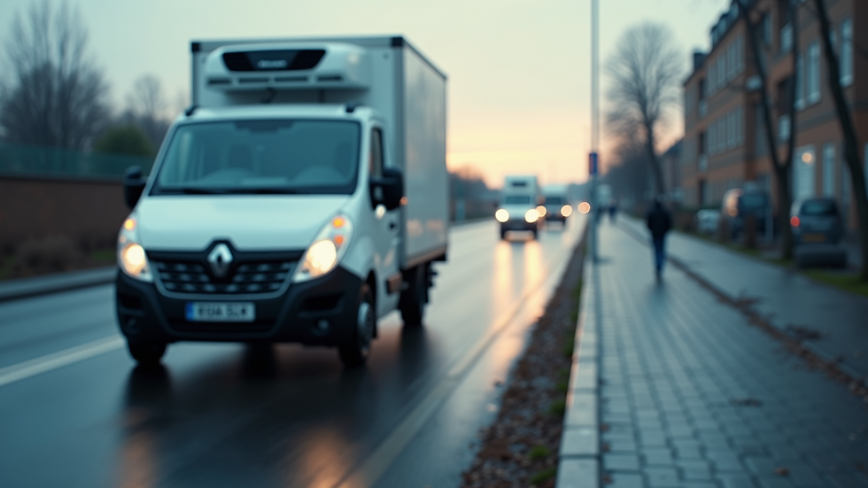 Close-up view of a cold chain delivery van