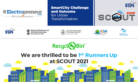Earthzy Technology Solutions (RecycloBin) wins at SCOUT 2021, a Pan-India Smart City contest