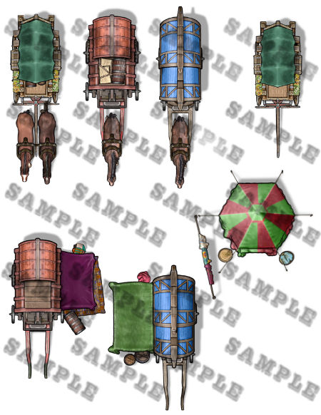 Thumbnail: Fantasy Tokens Set 105, Gypsy Caravan