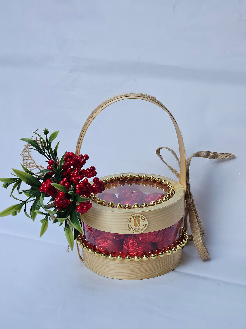 Küçük resim: İnci Süslemeli Ahşap Çikolata Kutusu