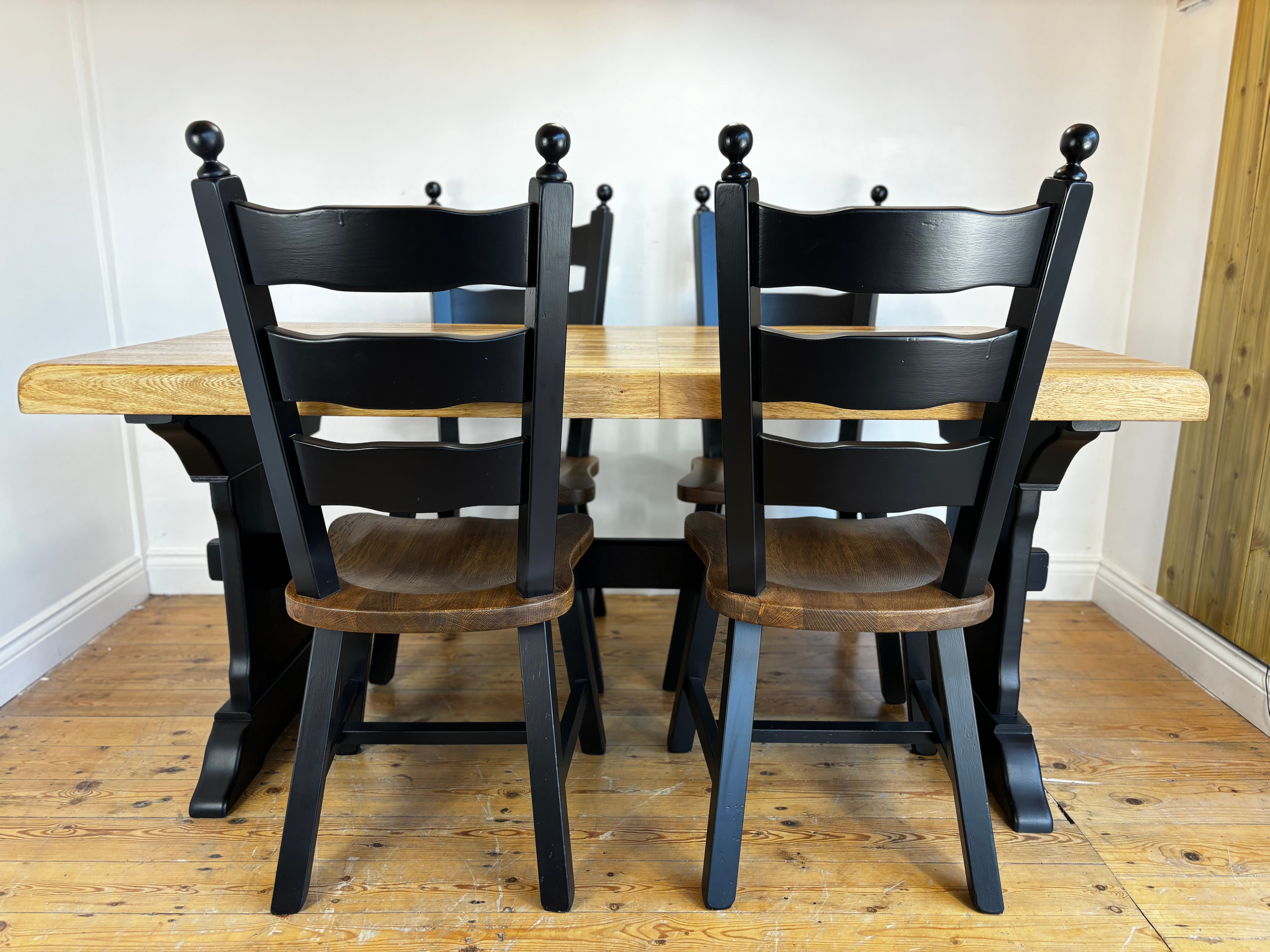 Dutch Oak Farmhouse Dining Set of Four