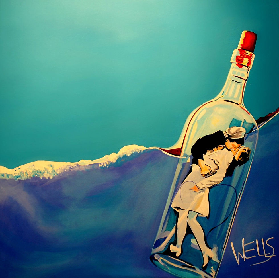 Stacey Wells | Wine art | The Kiss