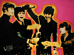 The Beatles original art by Stacey Wells