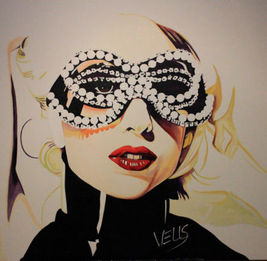 A Stacey Wells custom art of  Lady Gaga.