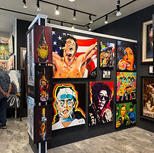 Stacey Wells art on the walls at Savion art gallery