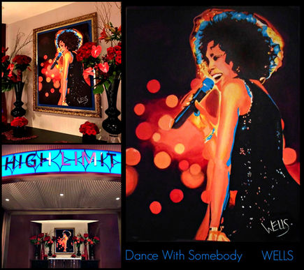 Whitney Houston art at the Hard Rock Hotel, painted by rock star artist Stacey Wells