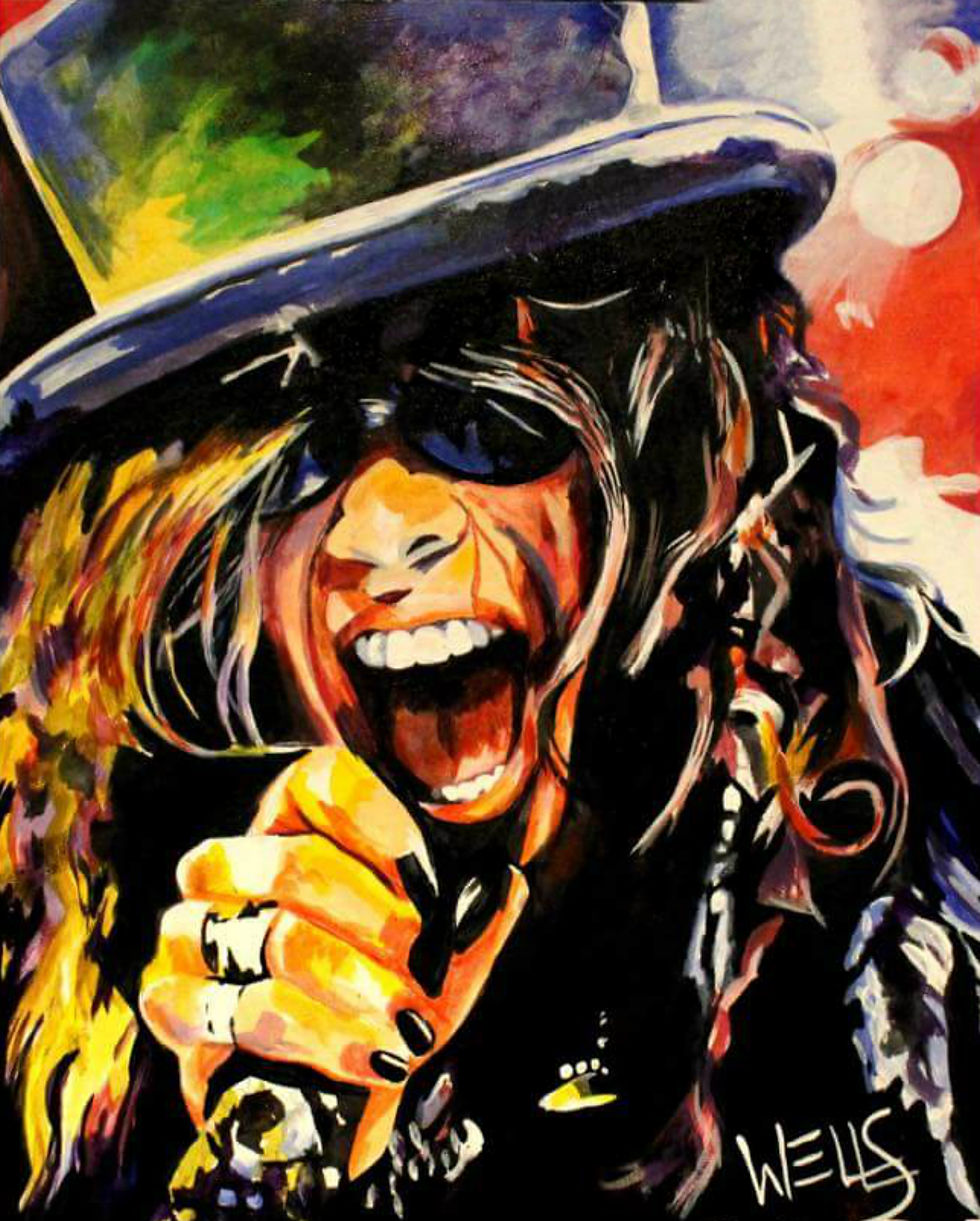 Steven Tyler pop art portrait “Dream On” by Stacey Wells, bold, edgy, limited edition music-inspired wall art for collectors.