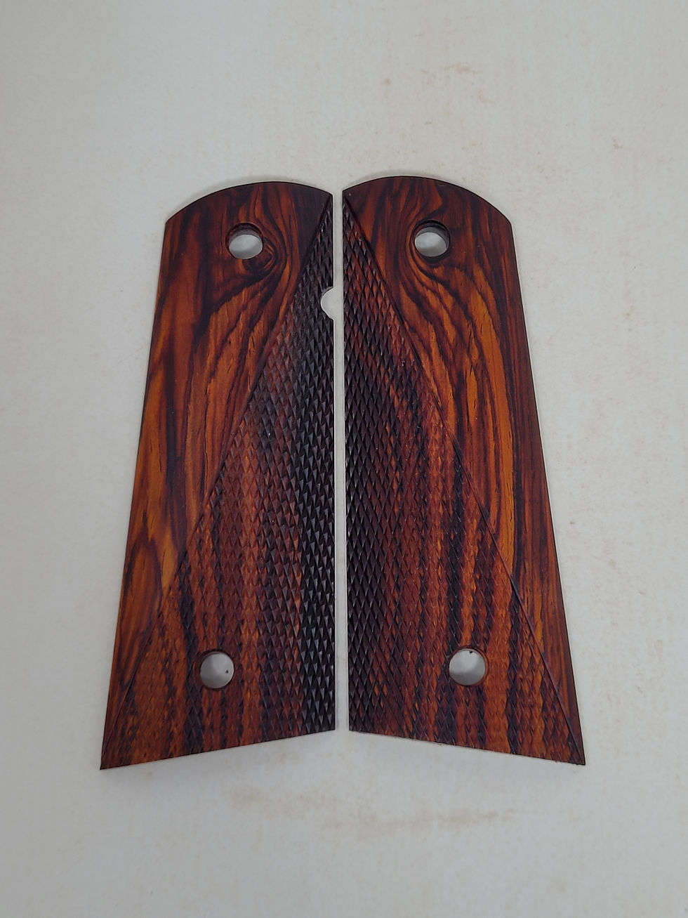 Full Size 1911 Half Checkered Cocobolo Magwell grips #230