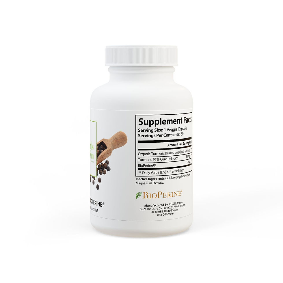 Miniature : Turmeric with BioPerine® (Black Pepper Fruit Extract) Supplement (60 Capsules)