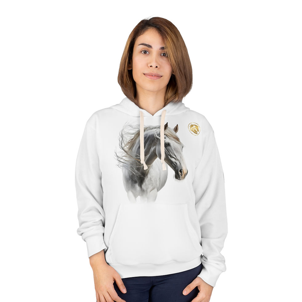 Thumbnail: Sweatshirt à capuche blanc - cheval blanc