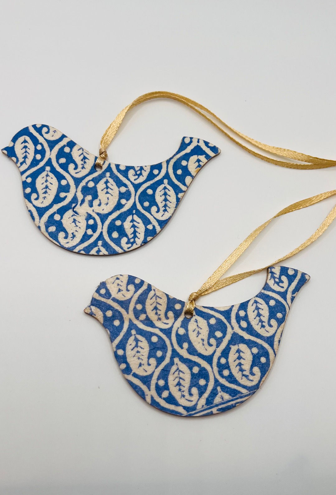 Blue Paisley - Set of 2 Birds