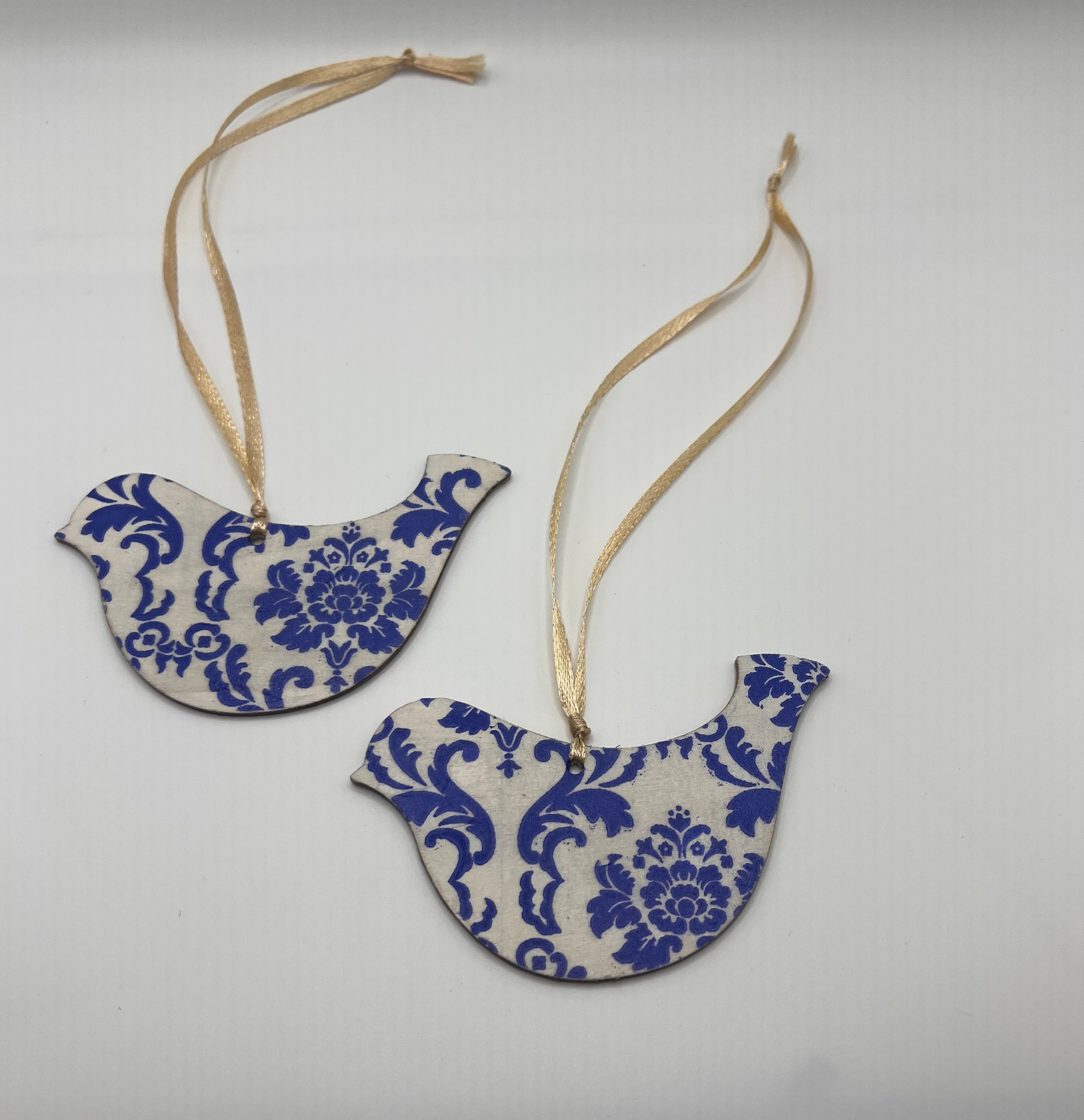 Blue Vale Geometric - Set of 2 Birds