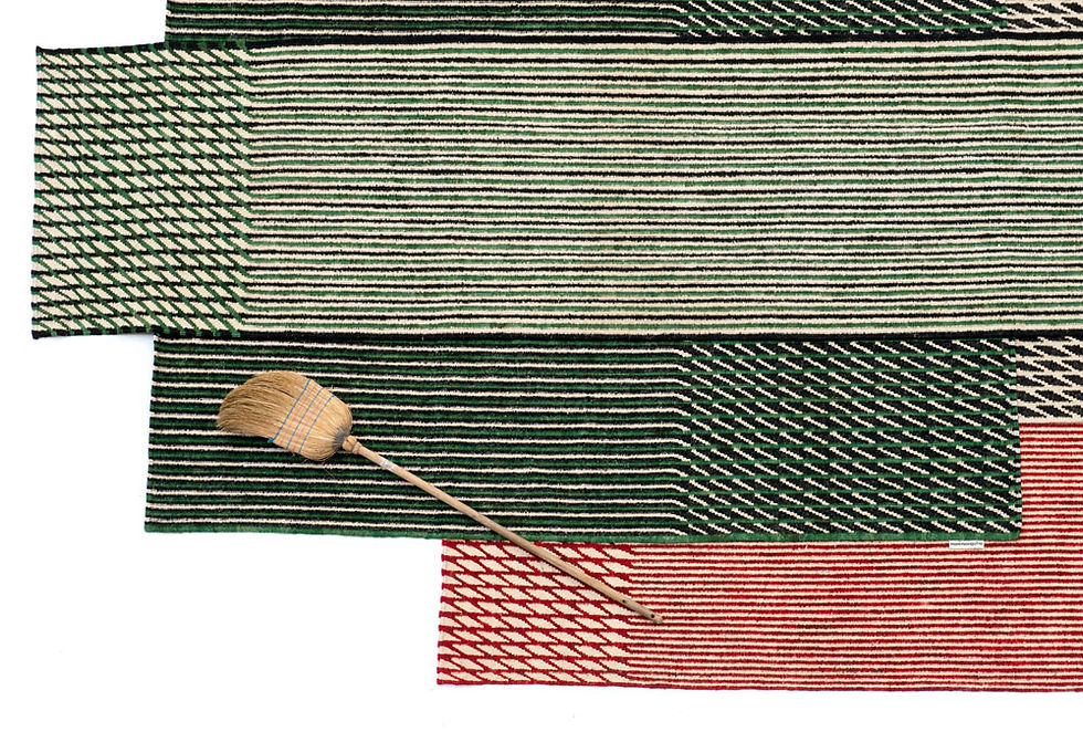 Miniature : Tapis Blur vert long, 75x398cm - Nanimarquina